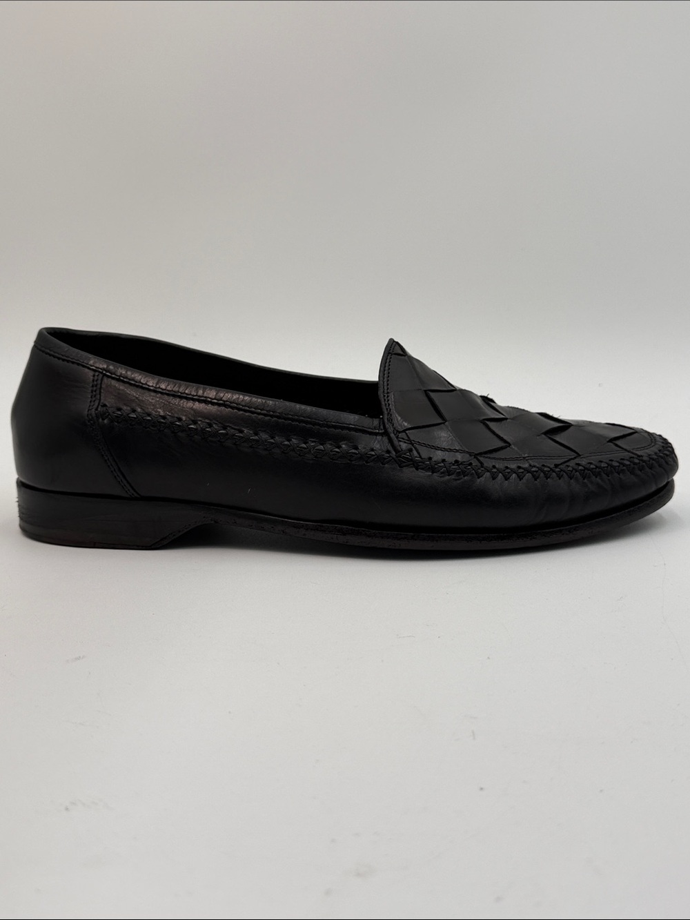 BRAGANO COLE HAAN sz10.5 Woven Italian Leather Slip-On Loafers Made in Italy